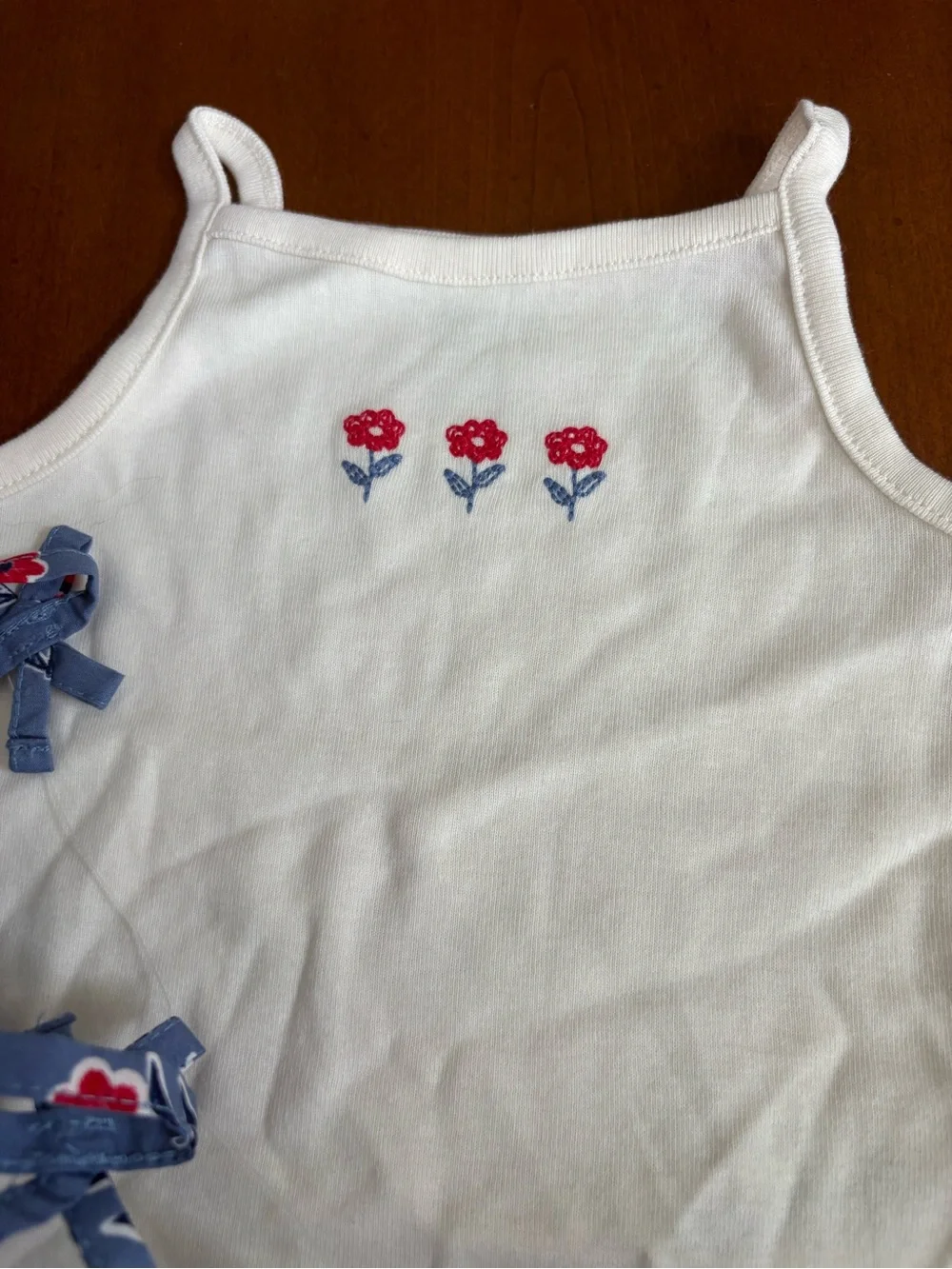 Blue Floral Tank Top & Bloomers Set - Brand: